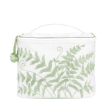 Embroidered fern train case in green by Lenora