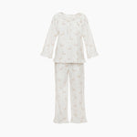 Lucy ruffle long pajamas in pink floral by Lenora