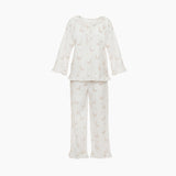 Lucy ruffle long pajamas in pink floral by Lenora
