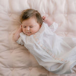 HEARTS & STARS QUILTED SATIN BABY BLANKET - Lenora