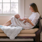 HEARTS & STARS QUILTED SATIN BABY BLANKET - Lenora