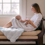 HEARTS & STARS QUILTED SATIN BABY BLANKET - Lenora