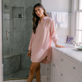 POP OVER CHLOE SATIN NIGHTSHIRT - Lenora