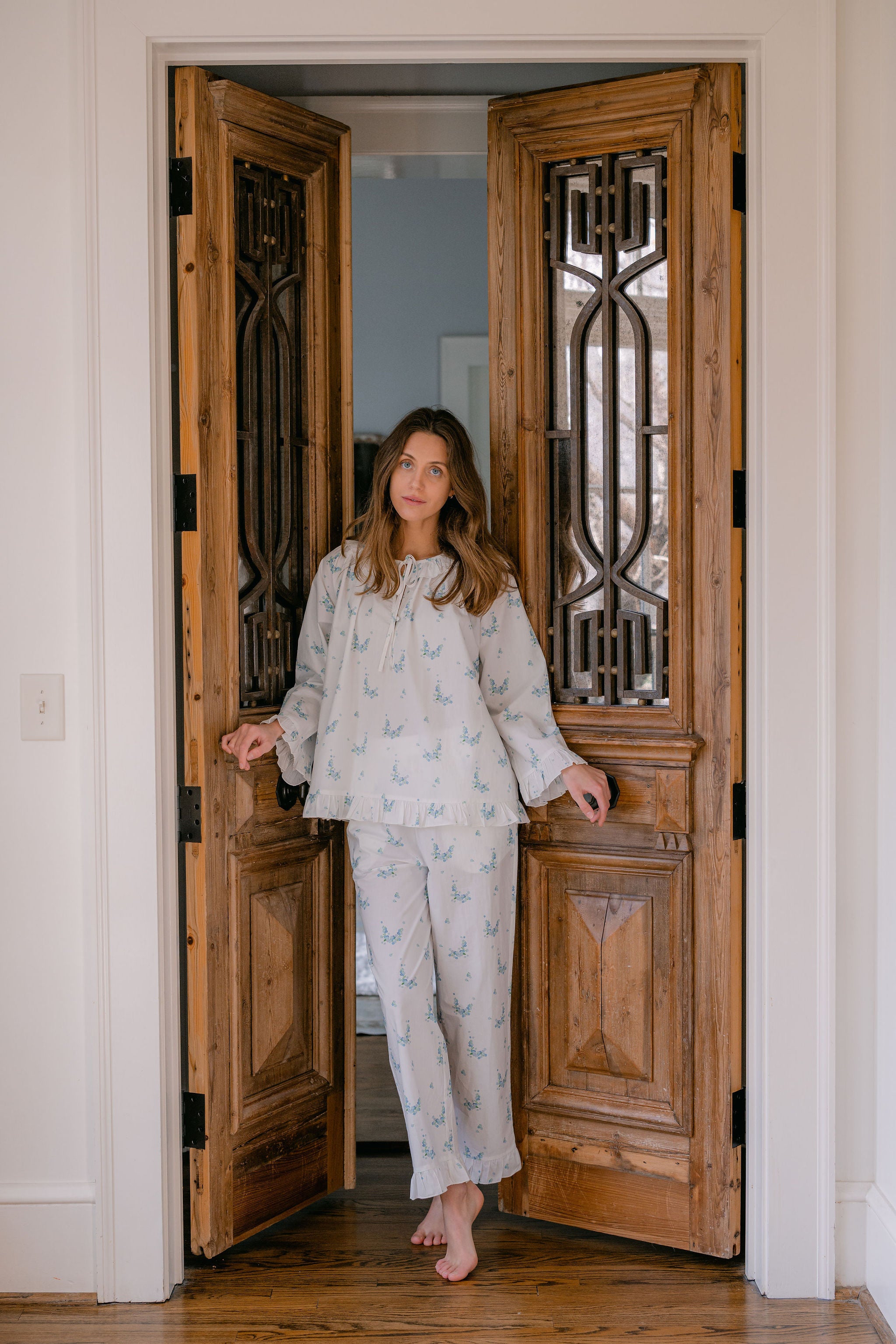 LUCY RUFFLE LONG PAJAMAS - Lenora