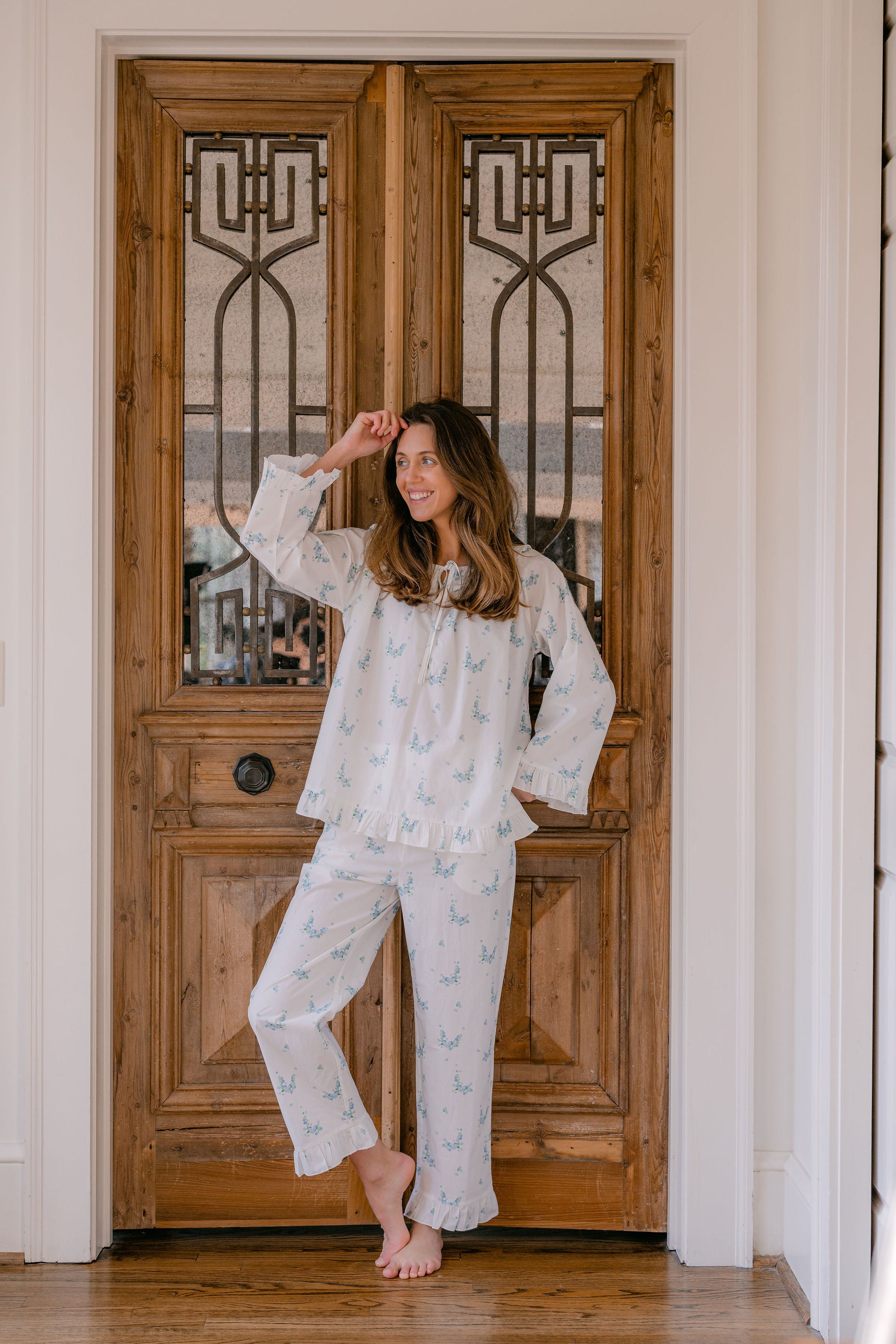 LUCY RUFFLE LONG PAJAMAS - Lenora