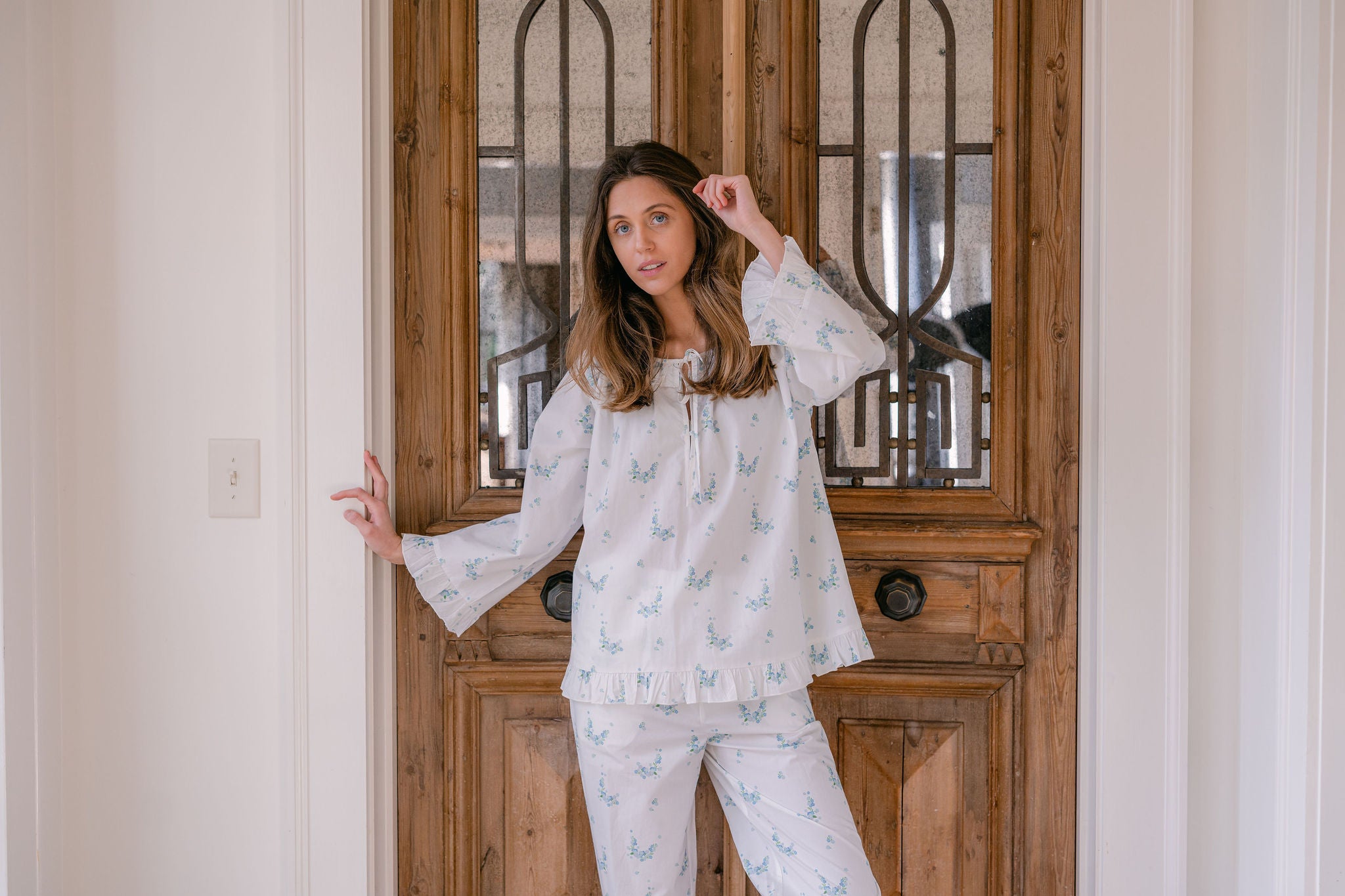 LUCY RUFFLE LONG PAJAMAS - Lenora