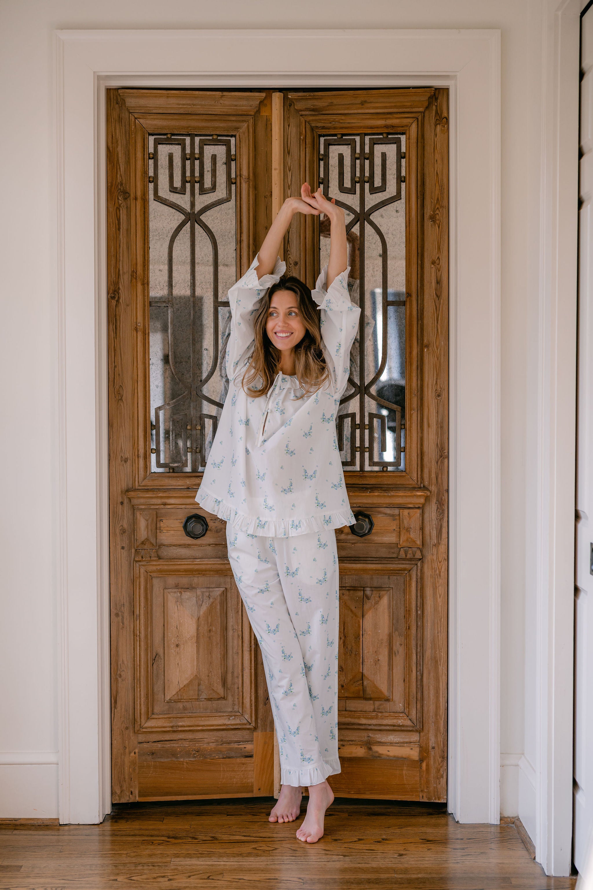 LUCY RUFFLE LONG PAJAMAS - Lenora