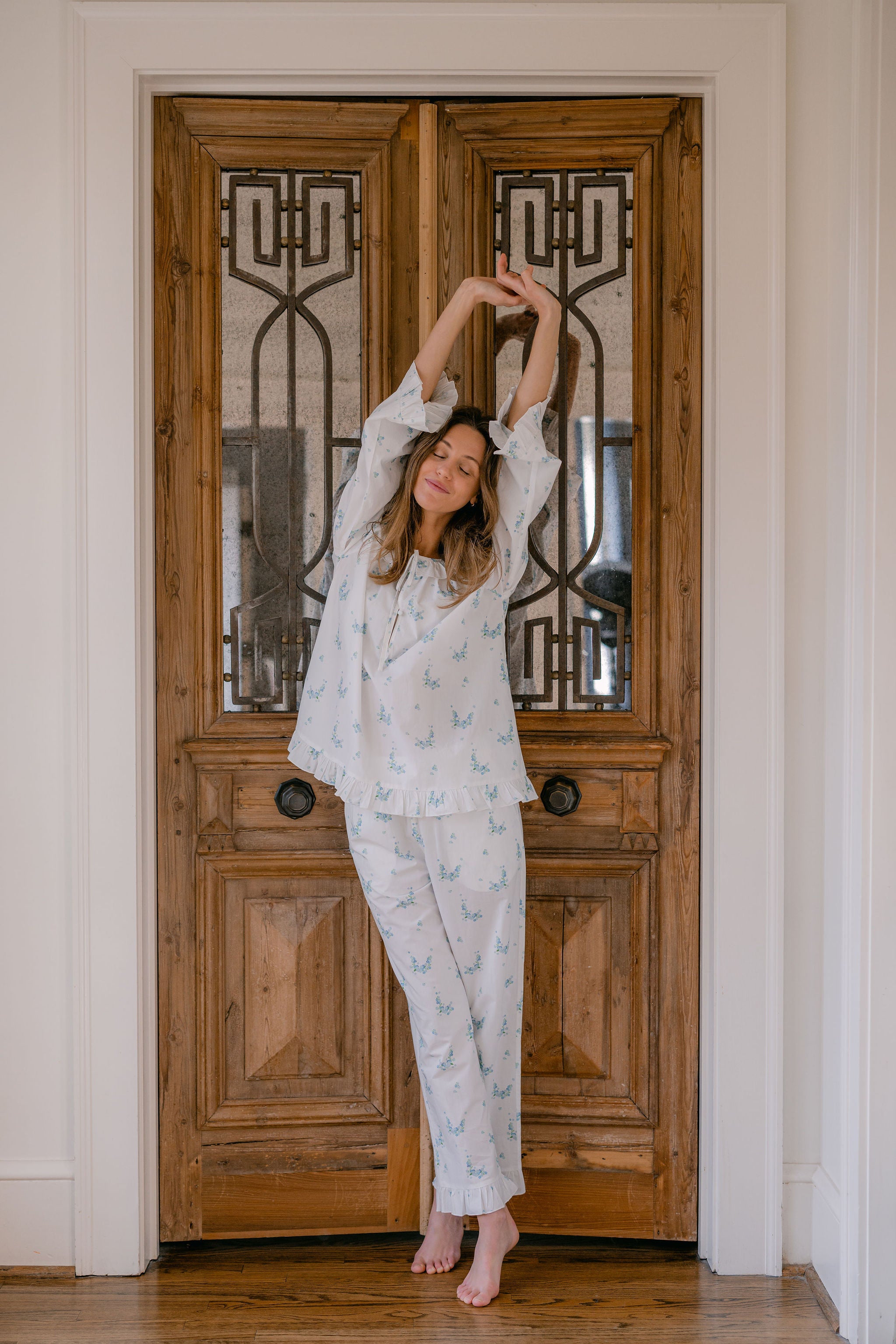 LUCY RUFFLE LONG PAJAMAS - Lenora