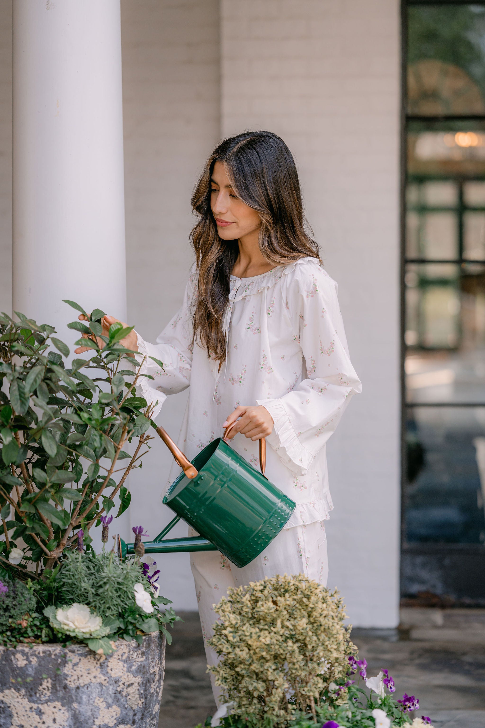 LUCY RUFFLE LONG PAJAMAS - Lenora