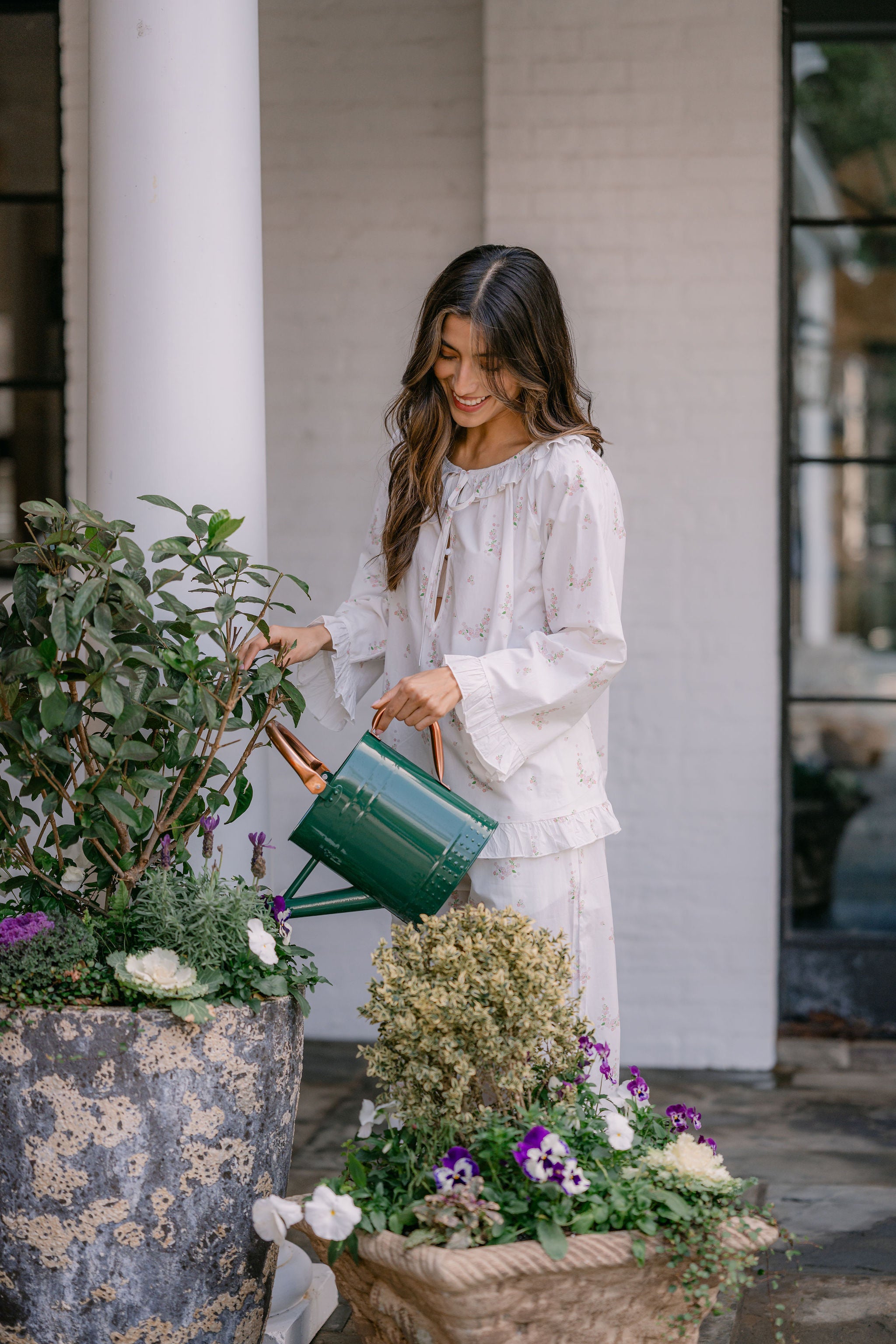 LUCY RUFFLE LONG PAJAMAS - Lenora