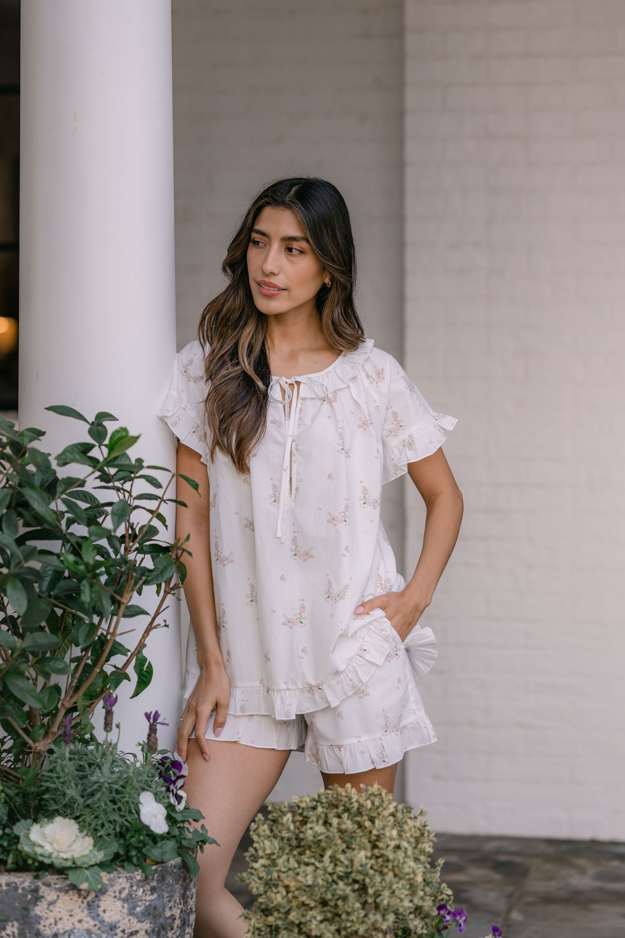 LUCY RUFFLE SHORT PAJAMAS - Lenora