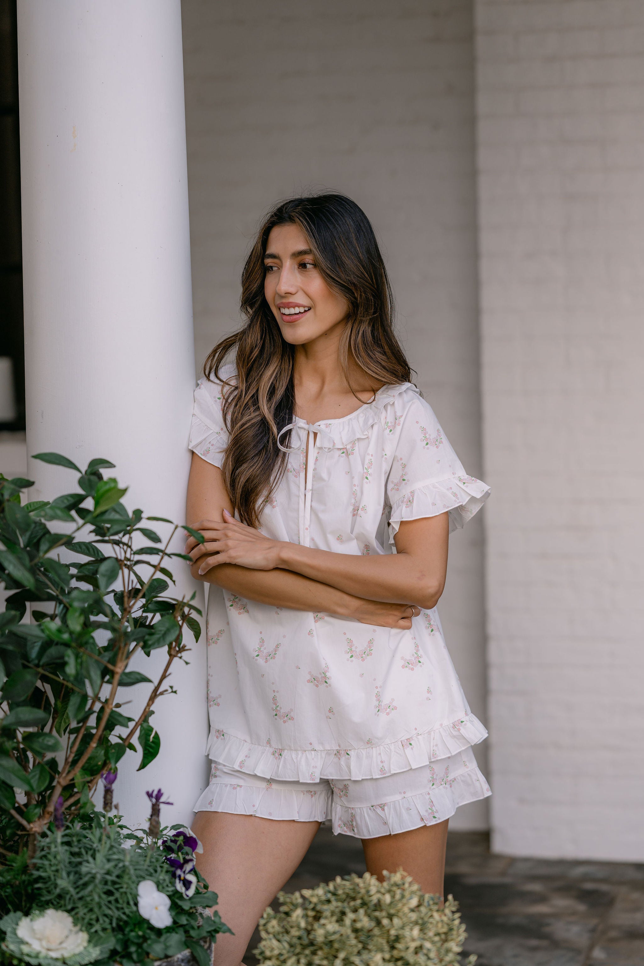 LUCY RUFFLE SHORT PAJAMAS - Lenora