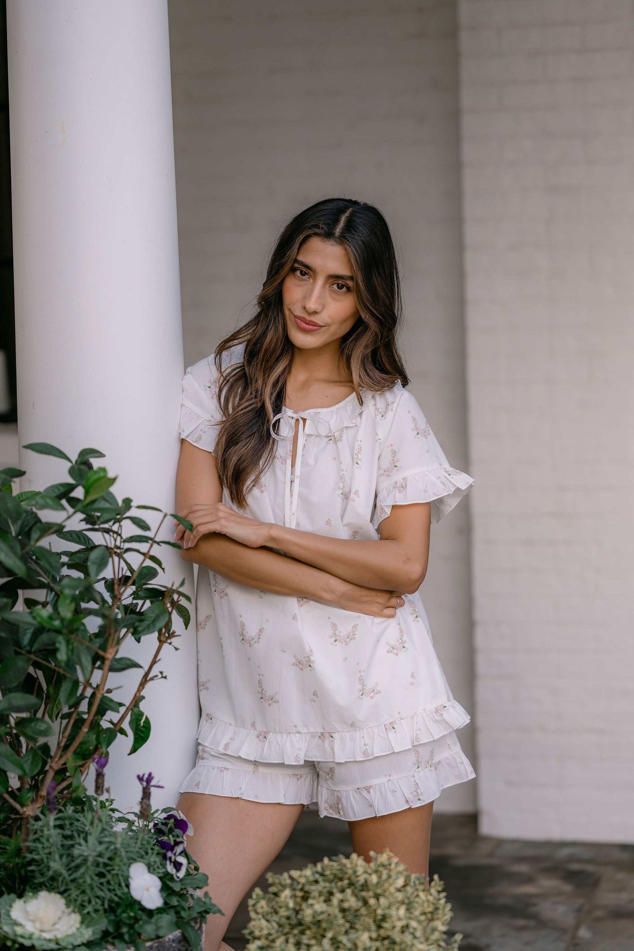LUCY RUFFLE SHORT PAJAMAS - Lenora