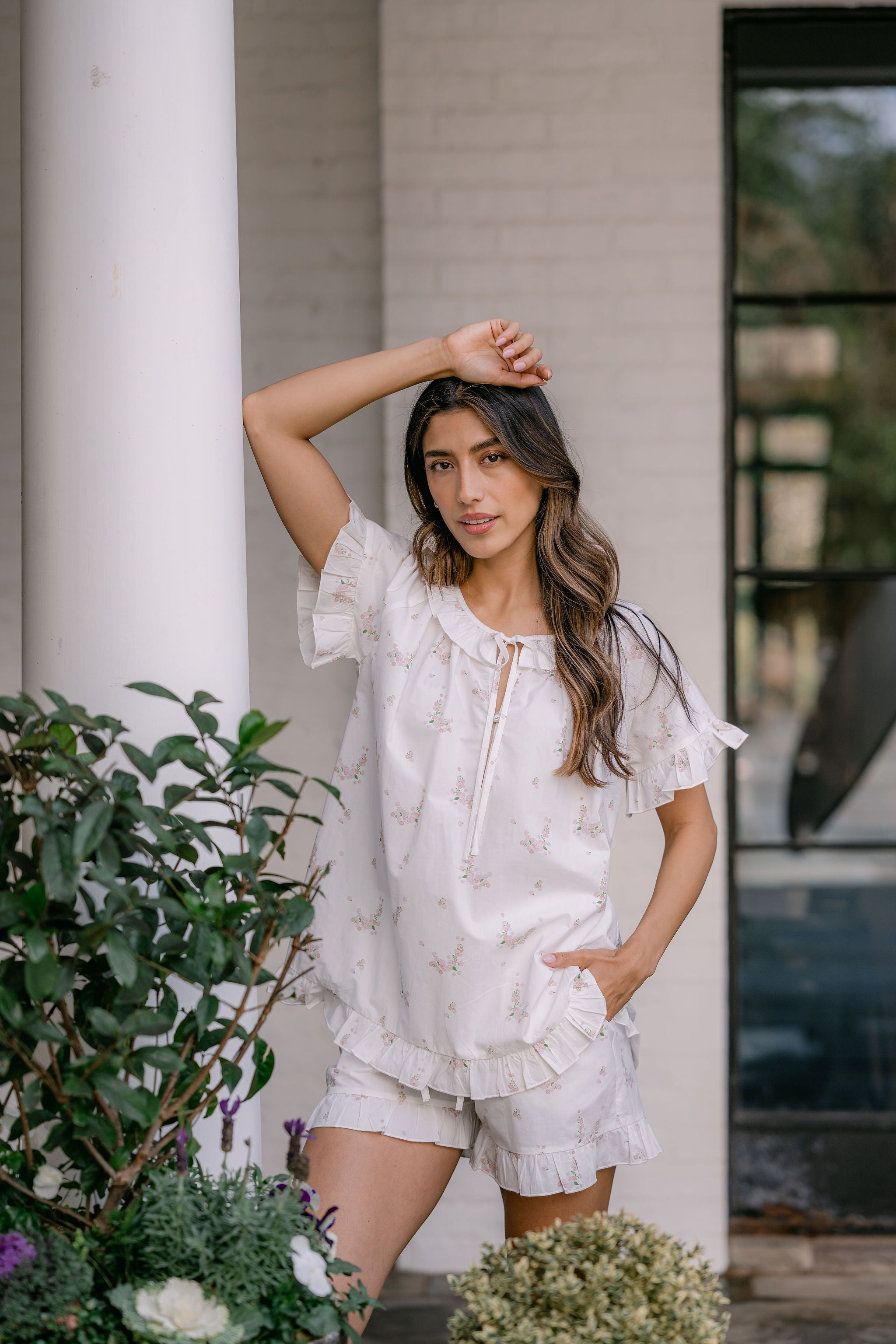 LUCY RUFFLE SHORT PAJAMAS - Lenora