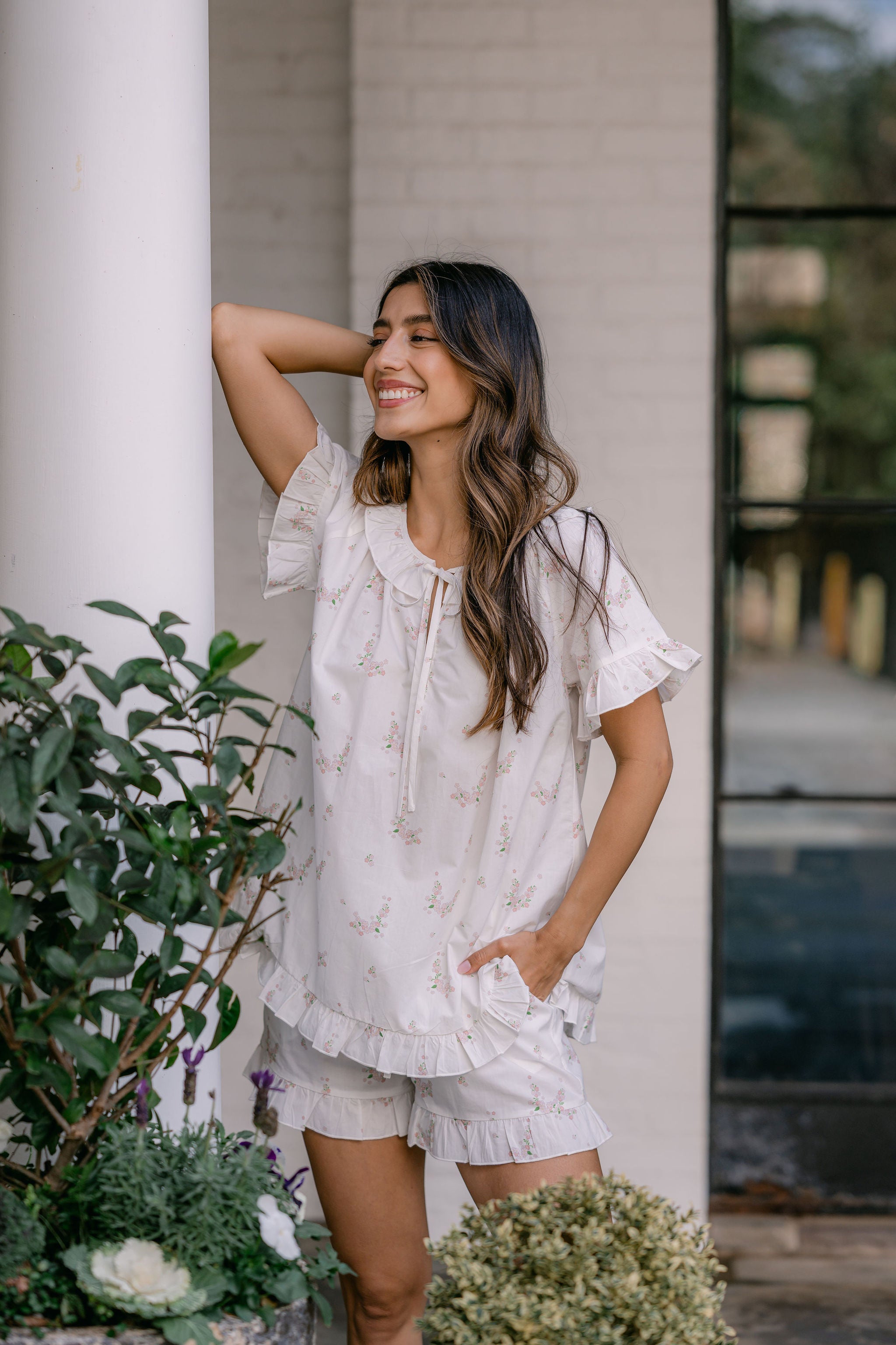 LUCY RUFFLE SHORT PAJAMAS - Lenora