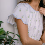 VANDY SCALLOPED SHORT SLEEVE PAJAMAS - Lenora