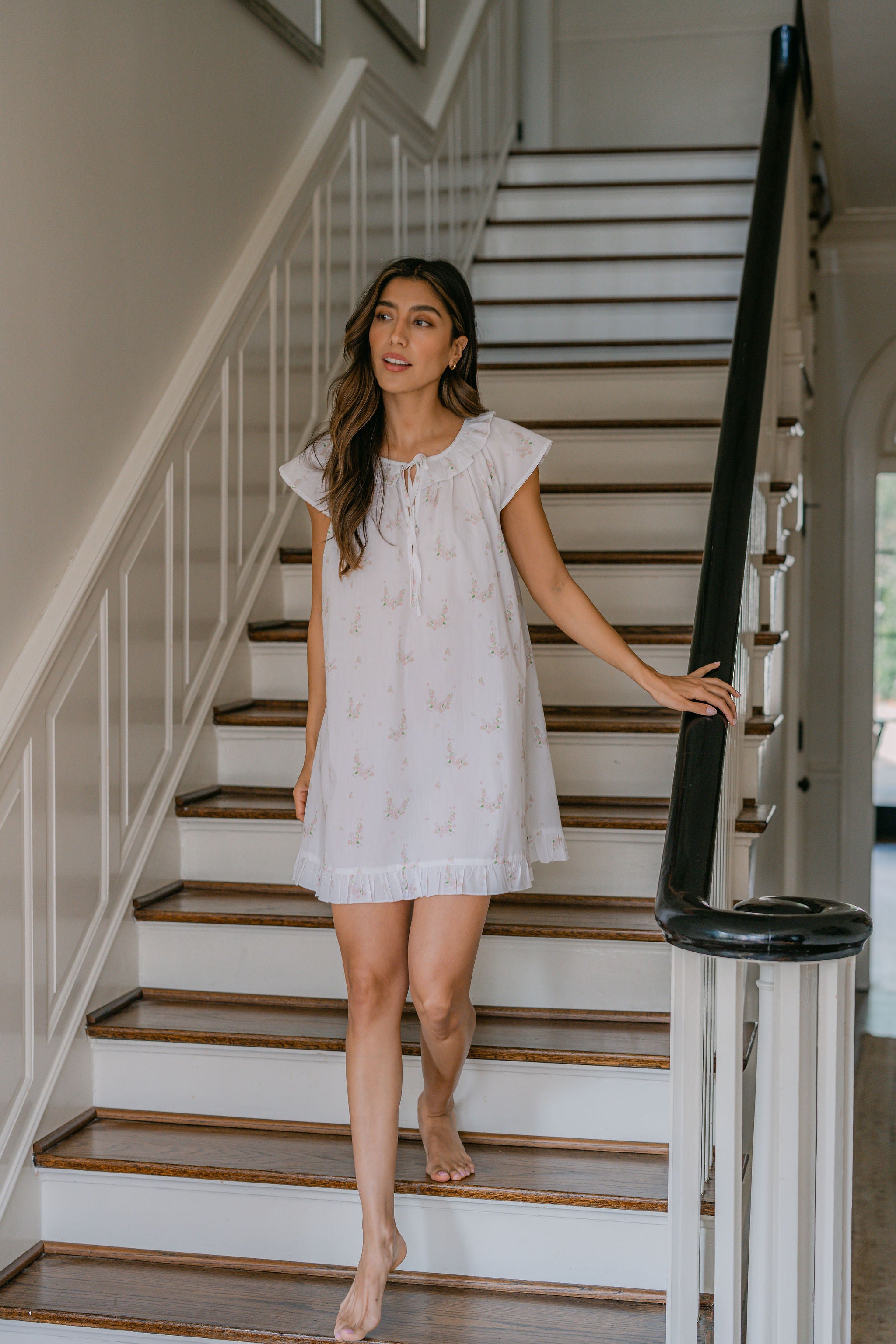 LUCY RUFFLE SHORT NIGHTGOWN - Lenora