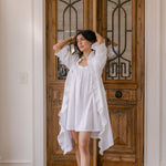 RUFFLE ROBE & EMBROIDERED TANK NIGHTGOWN - Lenora