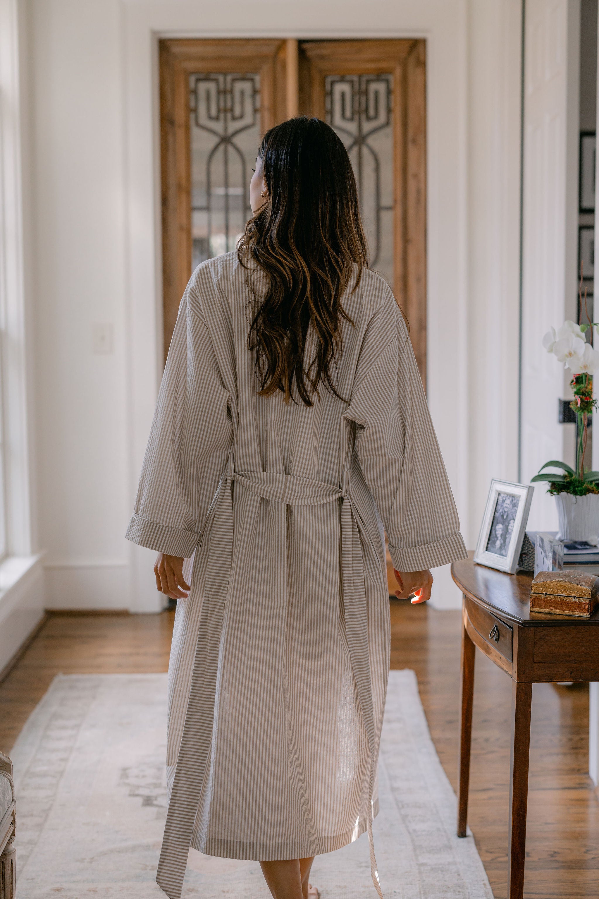 SEERSUCKER UNISEX ROBE - Lenora