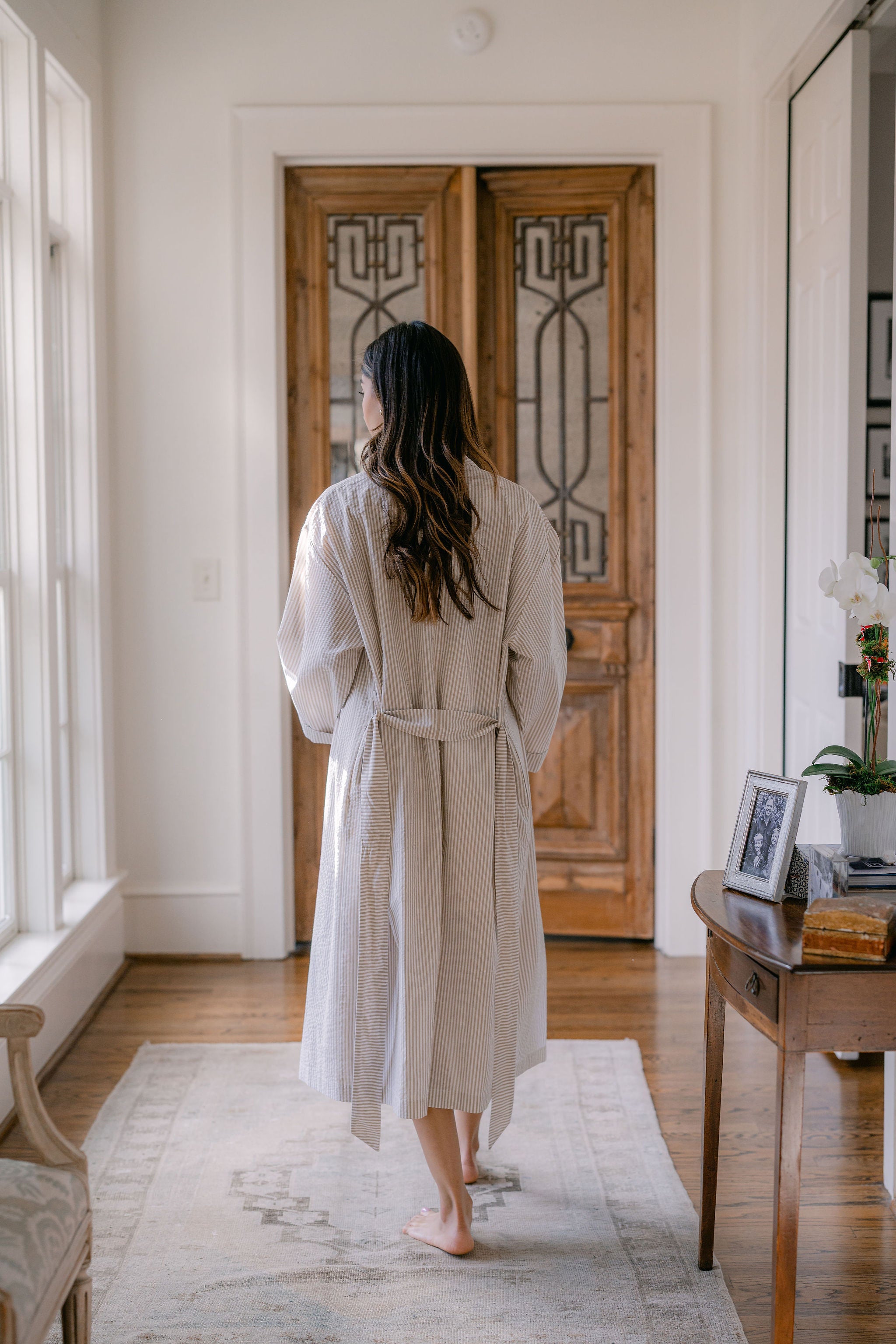 SEERSUCKER UNISEX ROBE - Lenora