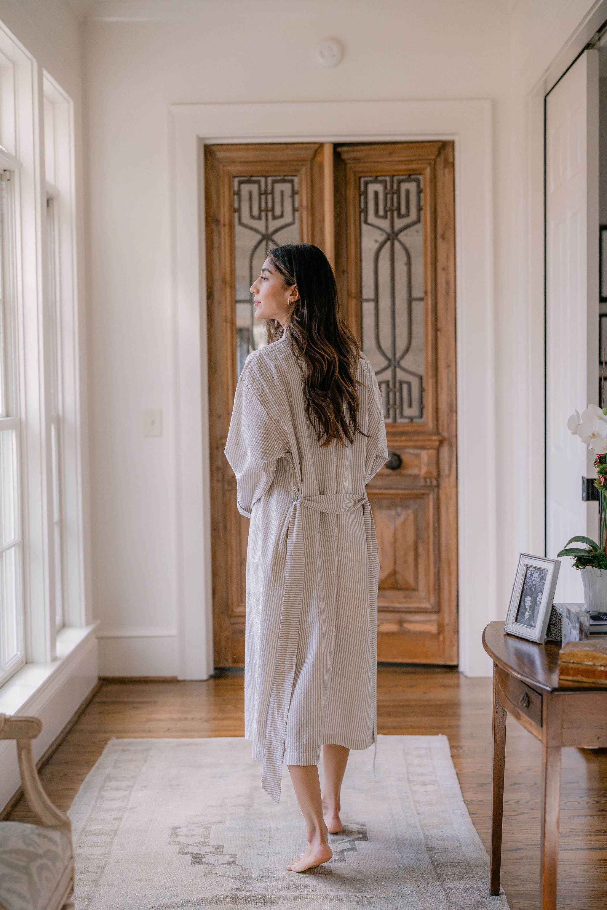 SEERSUCKER UNISEX ROBE - Lenora