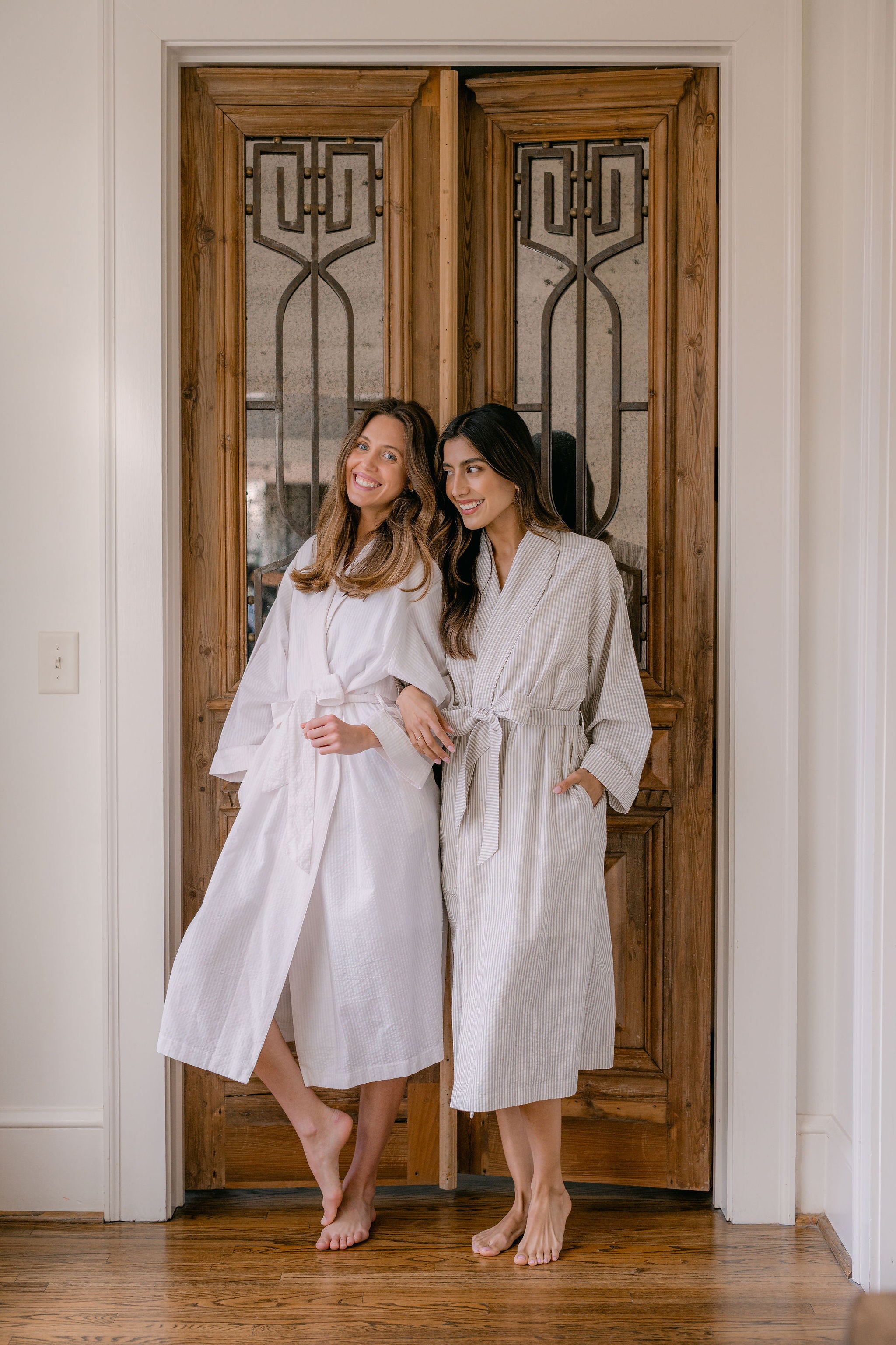 SEERSUCKER UNISEX ROBE - Lenora