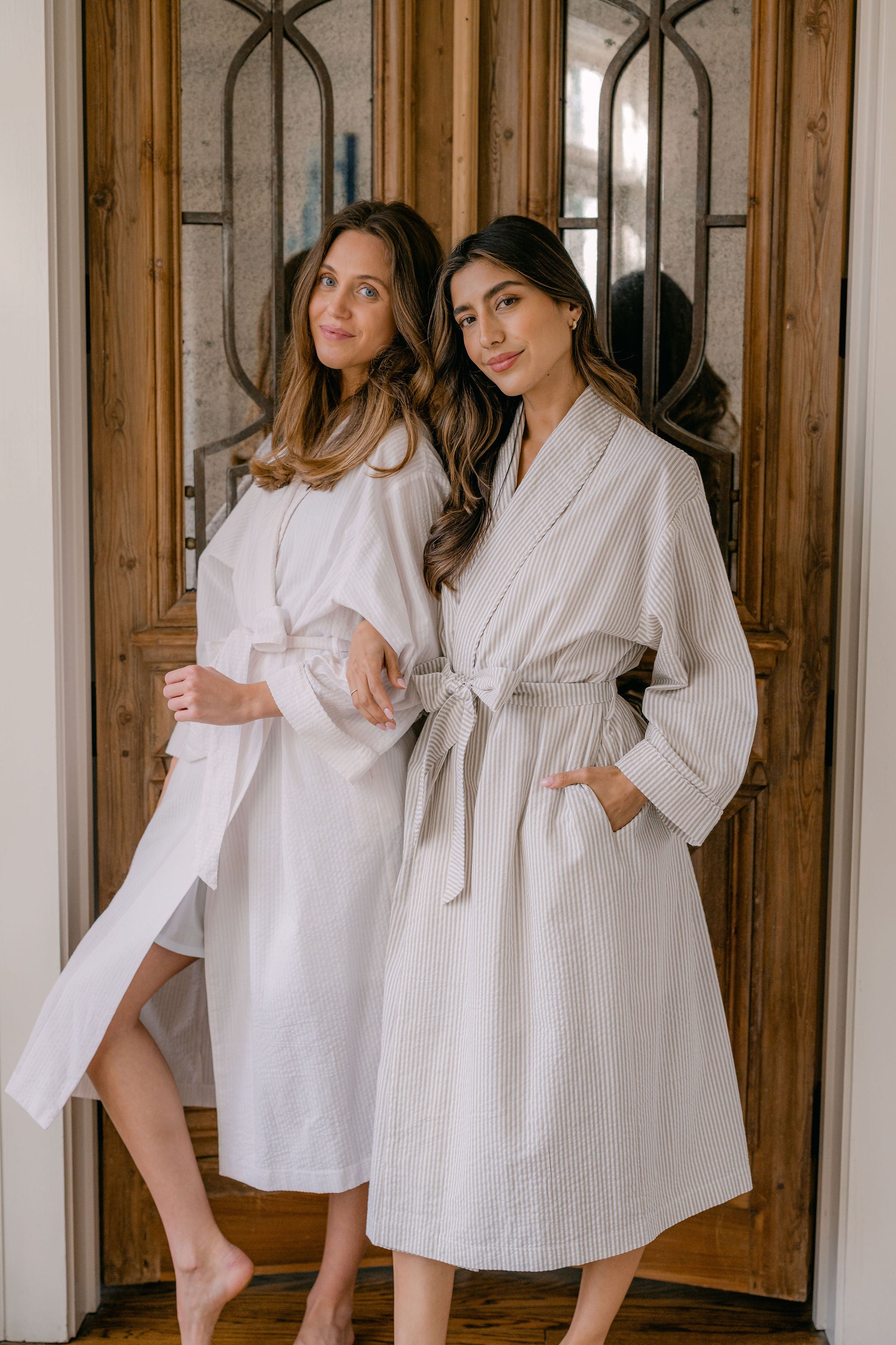 SEERSUCKER UNISEX ROBE - Lenora