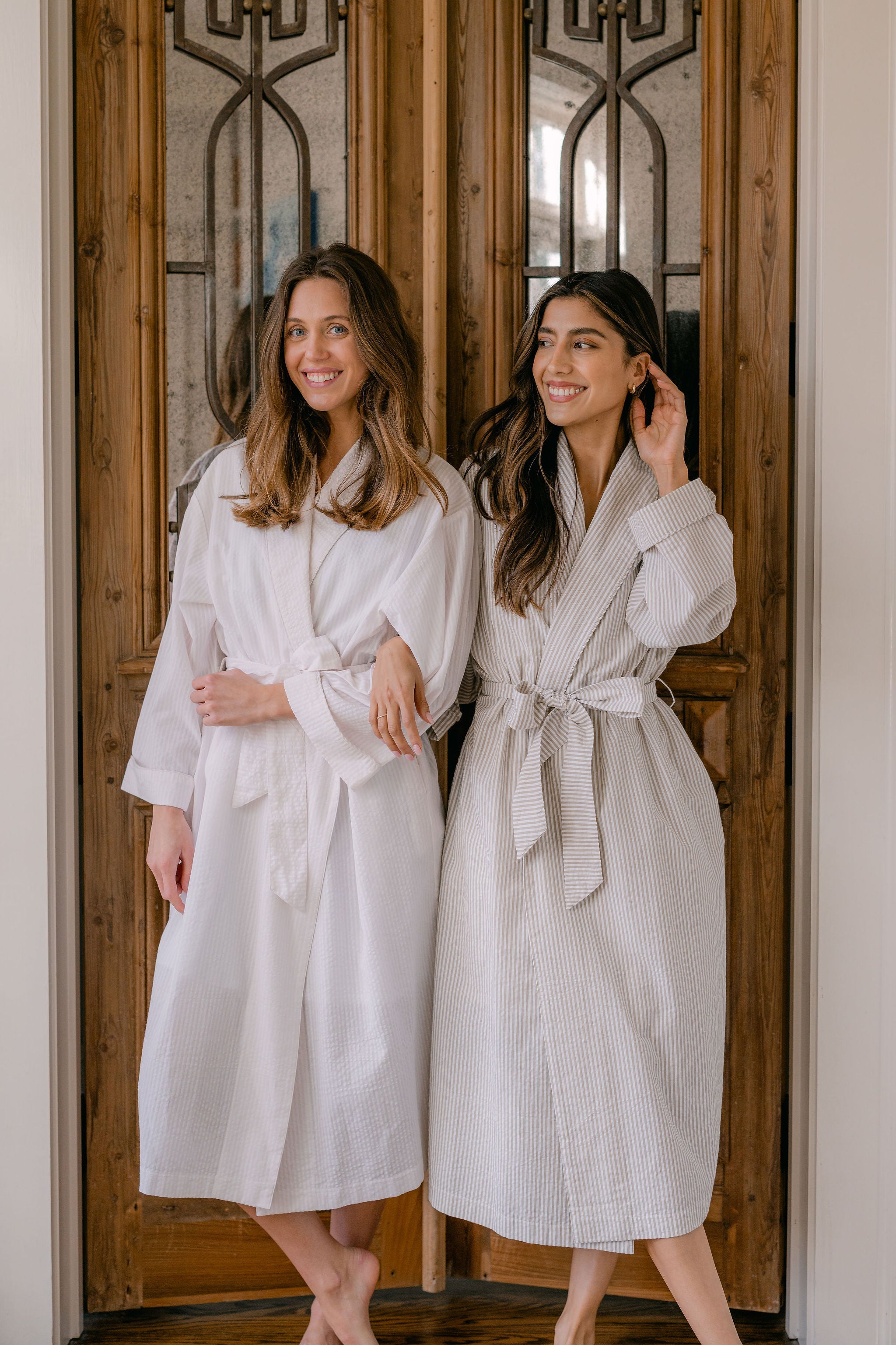 SEERSUCKER UNISEX ROBE - Lenora