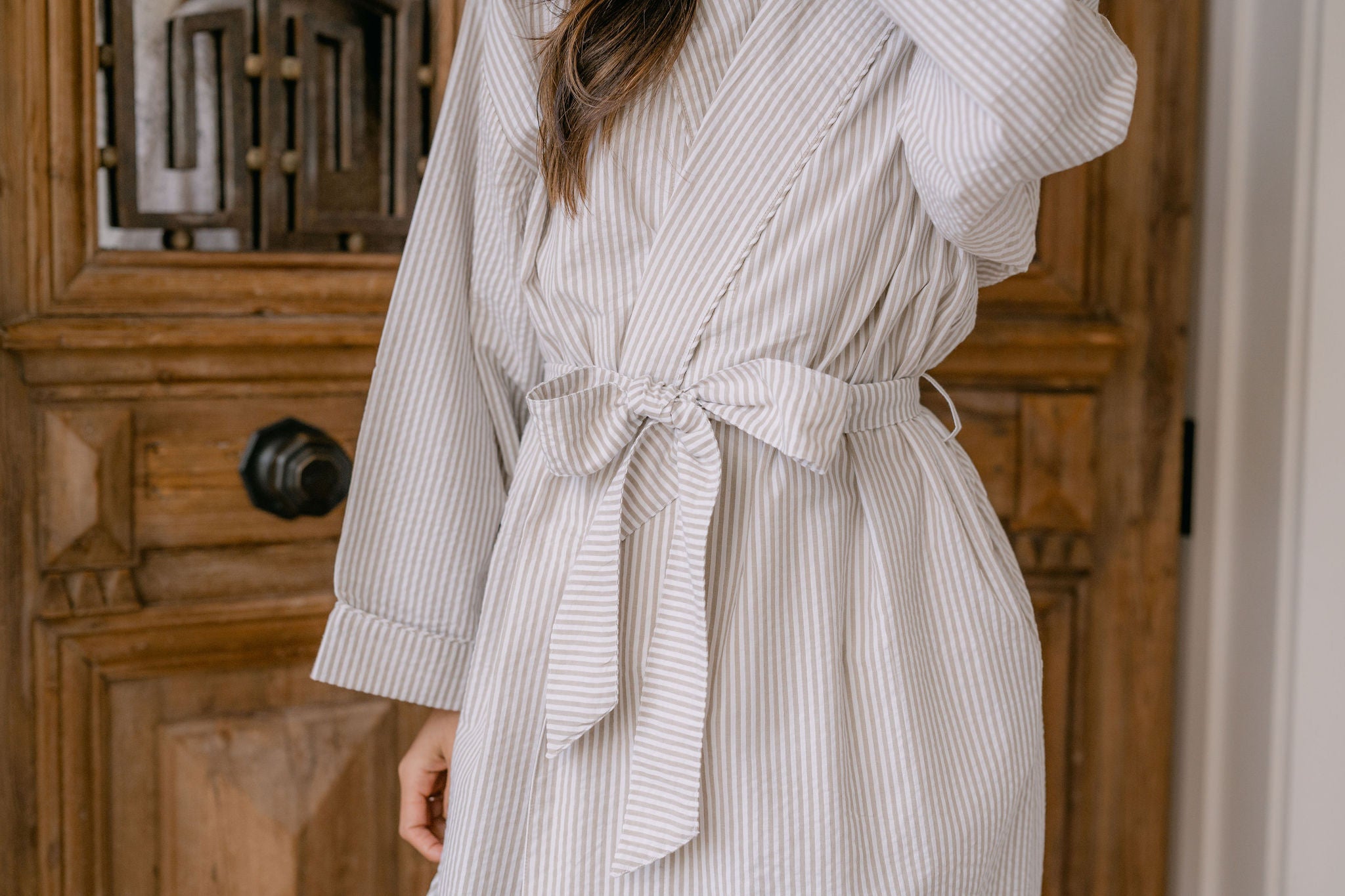 SEERSUCKER UNISEX ROBE - Lenora
