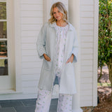 QUILTED BUTTON FRONT ROBE - Lenora
