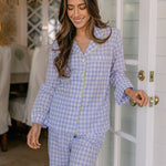 CLASSIC GINGHAM CHECK PAJAMAS W/ RIC RAK TRIM - Lenora
