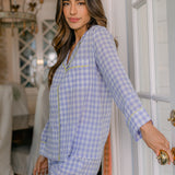 CLASSIC GINGHAM CHECK PAJAMAS W/ RIC RAK TRIM - Lenora