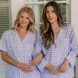 CLASSIC GINGHAM CHECK SHORT PAJAMAS W/ RIC RAK TRIM - Lenora