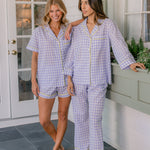 CLASSIC GINGHAM CHECK SHORT PAJAMAS W/ RIC RAK TRIM - Lenora