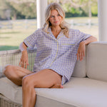 CLASSIC GINGHAM CHECK SHORT PAJAMAS W/ RIC RAK TRIM - Lenora