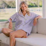 CLASSIC GINGHAM CHECK SHORT PAJAMAS W/ RIC RAK TRIM - Lenora