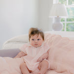 HEARTS & STARS QUILTED SATIN BABY BLANKET - Lenora