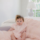HEARTS & STARS QUILTED SATIN BABY BLANKET - Lenora