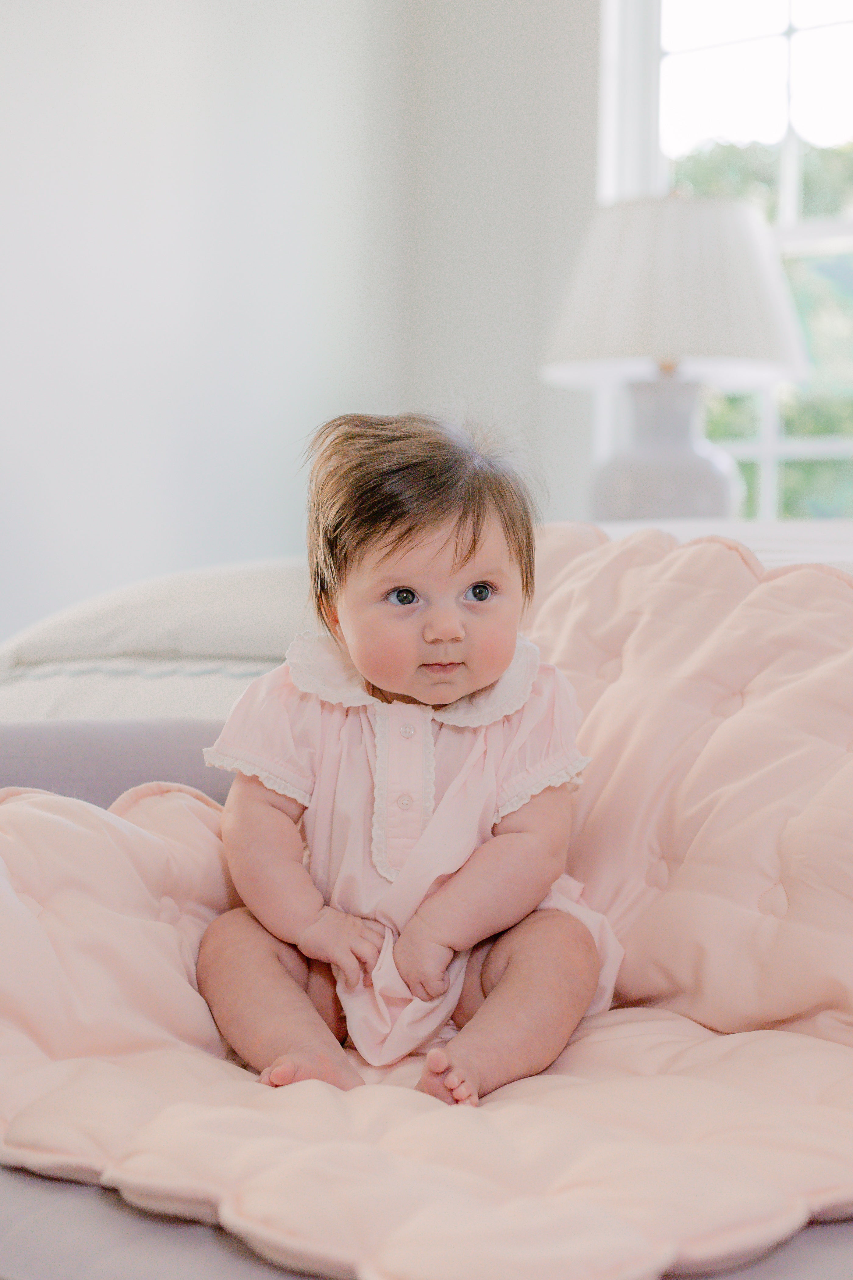 HEARTS & STARS QUILTED SATIN BABY BLANKET - Lenora