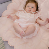 HEARTS & STARS QUILTED SATIN BABY BLANKET - Lenora
