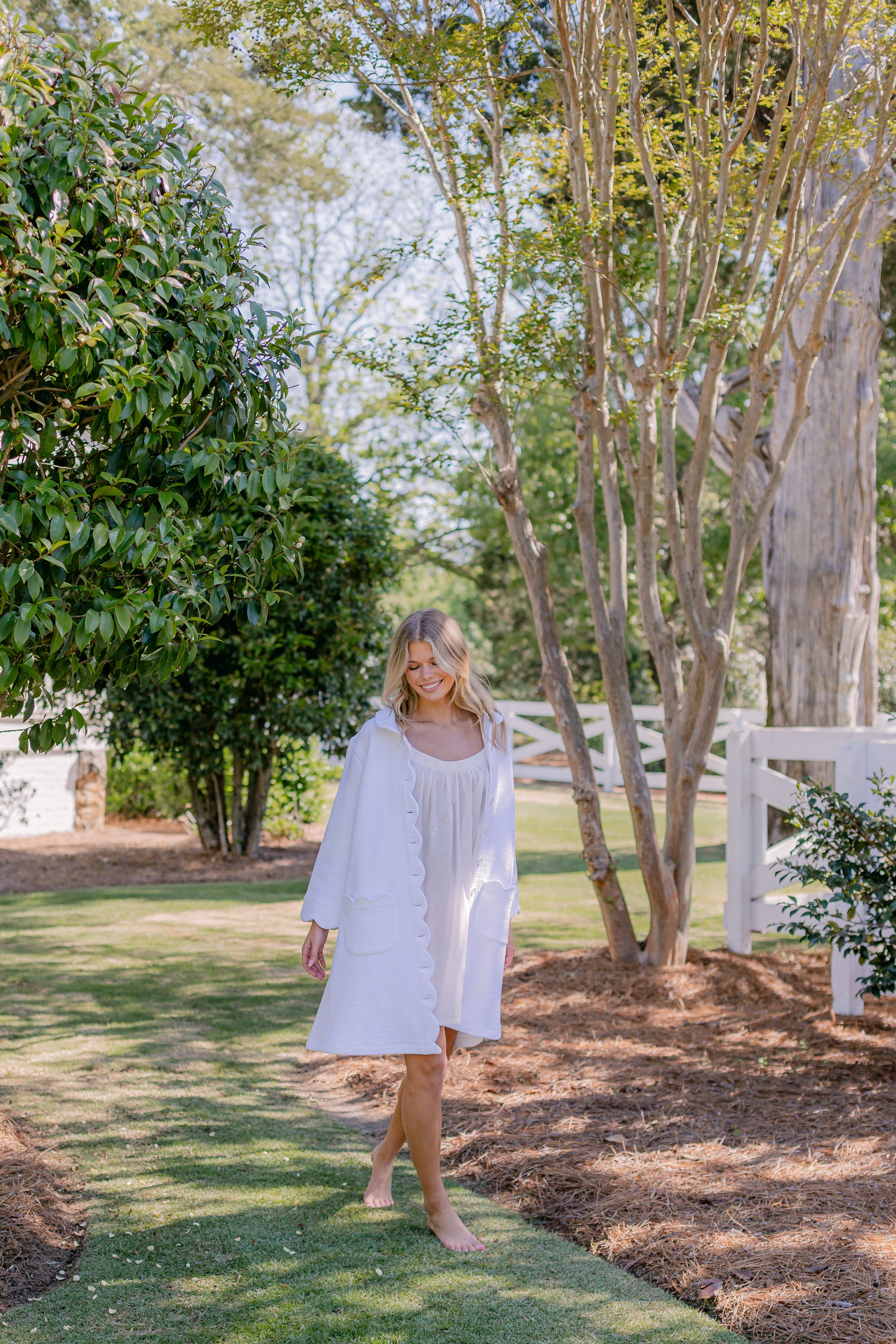 QUILTED BUTTON FRONT ROBE - Lenora