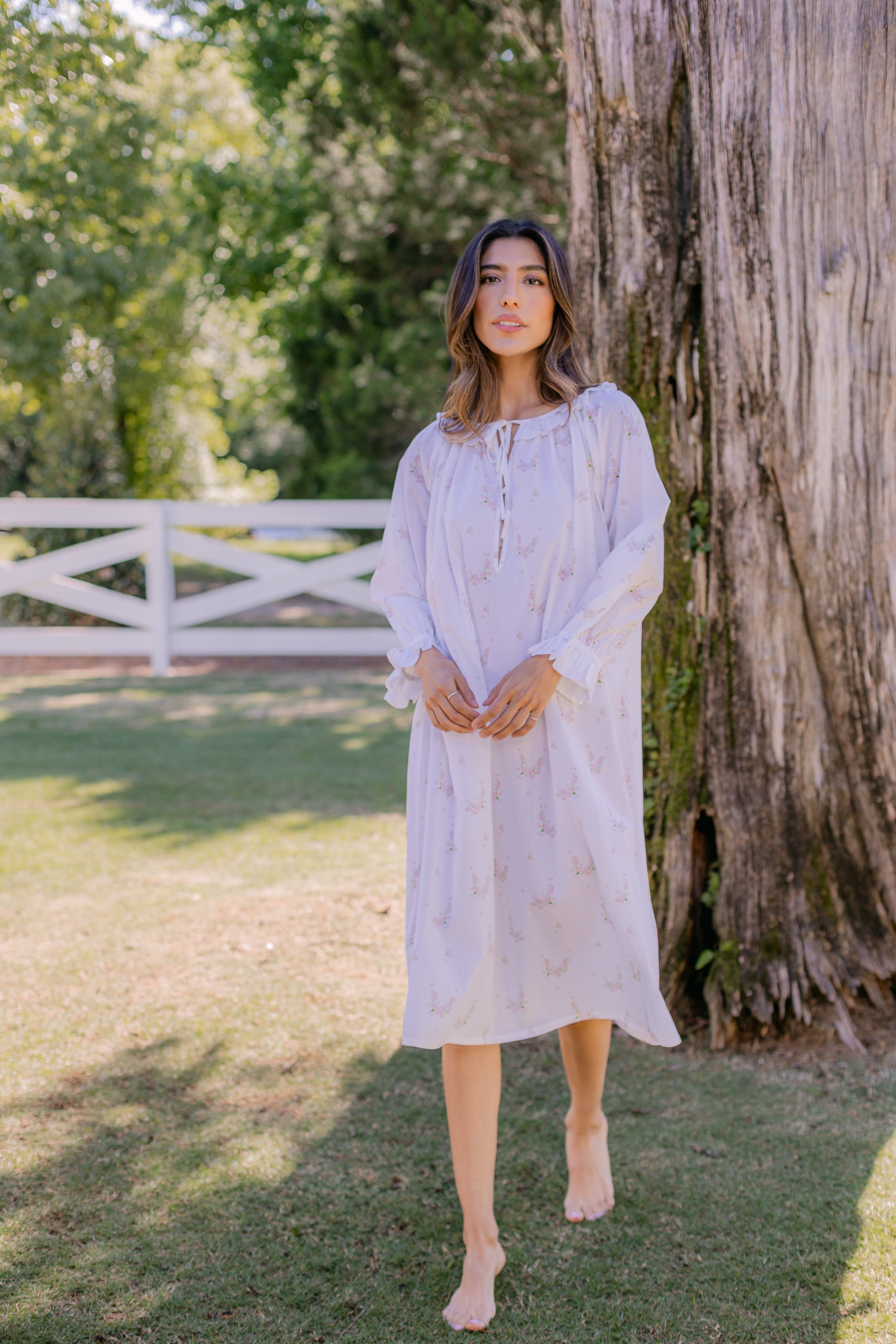 LUCY RUFFLE LONG SLEEVE NIGHTGOWN - Lenora