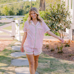 CLASSIC GINGHAM CHECK SHORT PAJAMAS W/ RIC RAK TRIM - Lenora