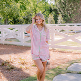 CLASSIC GINGHAM CHECK SHORT PAJAMAS W/ RIC RAK TRIM - Lenora