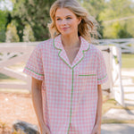 CLASSIC GINGHAM CHECK SHORT PAJAMAS W/ RIC RAK TRIM - Lenora