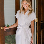 SEERSUCKER SHORT ROBE - Lenora