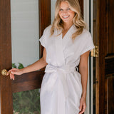 SEERSUCKER SHORT ROBE - Lenora