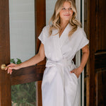 SEERSUCKER SHORT ROBE - Lenora