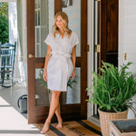 SEERSUCKER SHORT ROBE - Lenora