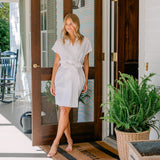 SEERSUCKER SHORT ROBE - Lenora